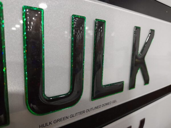 Green Glitter Outlined 3D Gel Plates (Show Plate Only) - Image 2