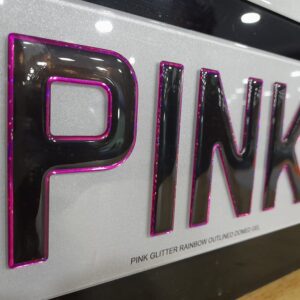 Pink Glitter Outlined 3D Gel Plates (Show Plate Only)