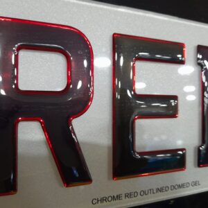Red Chrome Outlined 3D Gel Plates (Show Plate Only)